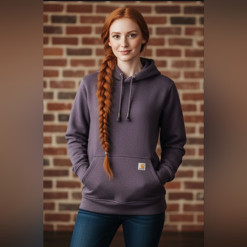Carhartt Women's Relaxed Fit Hoodie Small TS2790-W Purple EUC